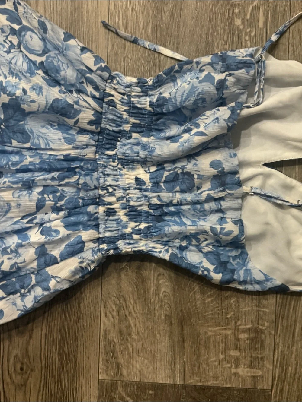 Abercrombie & Fitch Blue & White Floral Smocked Maxi Dress XXS